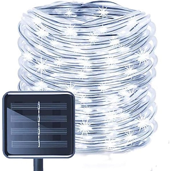 Utendørs solcellelysrør, 12M 100 LED-rør solstrenglys, 8