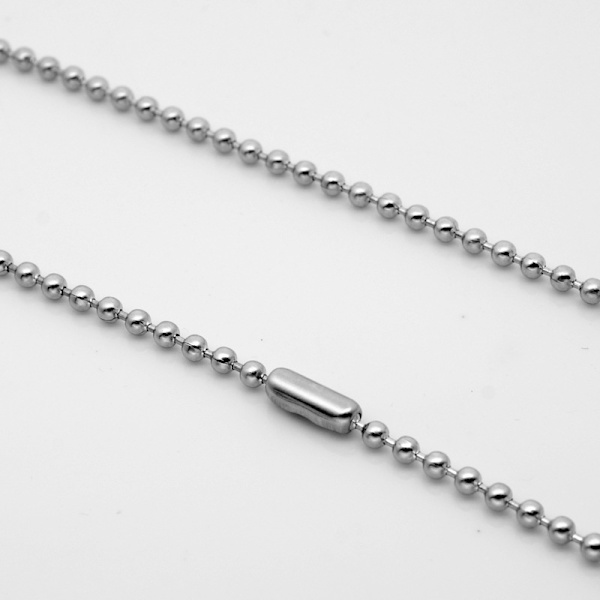 Kirurgisk rostfritt stål kulkedja, 2,4 mm, 1 silver