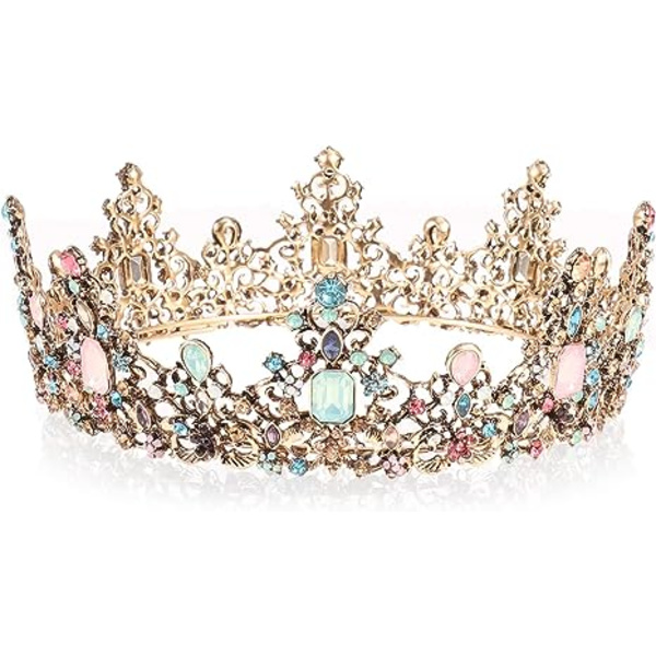 Krone, Prinsessekrone, Bryllupskrone, Barok Tiara Rhinestone Ti