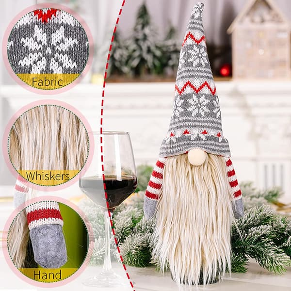 Jultomte Vinflaskeöverdrag, Set med 3 Jultomte Vinflaskor Se