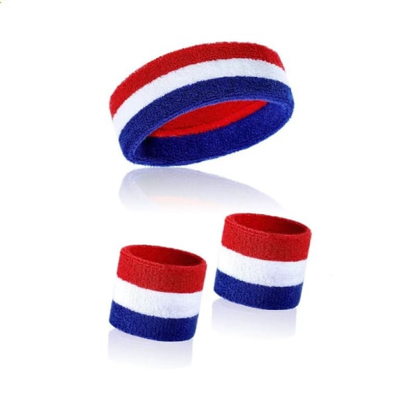 Tennis Pannband + Handbojor 2 delar - France Supporter Kit - Blå