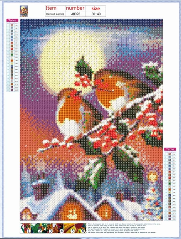 （5）DIY Diamantmaleri Julekit, 5D Julebroderi Di