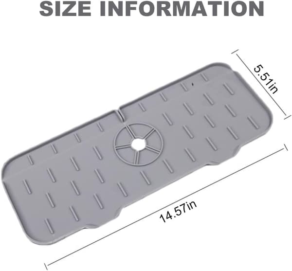 (Grå) 2-delt silikonkranmatte, absorberende kranmatte, anti-dri