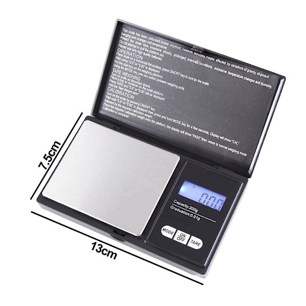 200g/0,01g tarkka taskuvaaka, digitaalinen vaaka gramma pieni yrtti