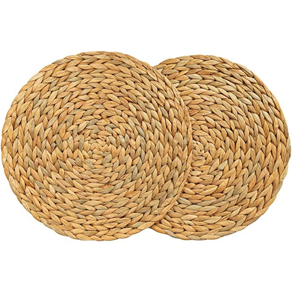 2 x 30 CM pyöreät vesihyasinttiset paikat, kudotut korkealaatuiset