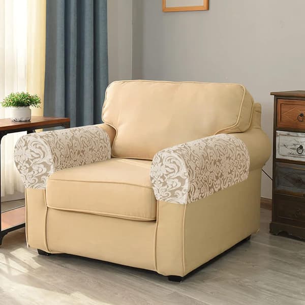 (Abrikos) 2 stk. Sofa armlæn covers, lænestols covers til arme, ar