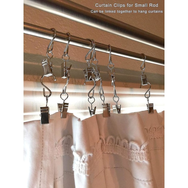 40-pack silver metall hängklämmor Krokar för gardin och markis S 16fe |  Fyndiq