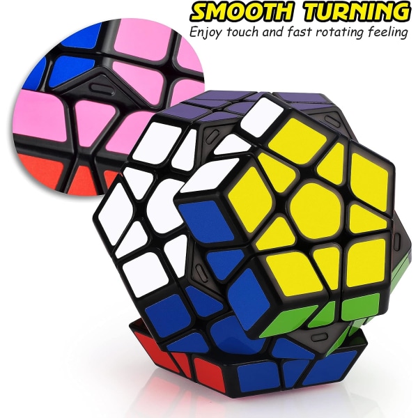 (Svart) Megaminx-kub, Dodekaeder Speed Puzzle Cube 3x3, Magi