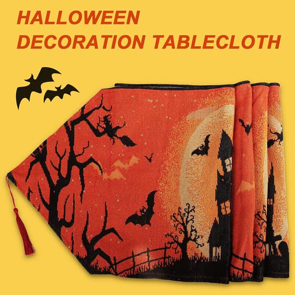 1 stk. Castle Tassel Runner Duge, Halloween Duge, til