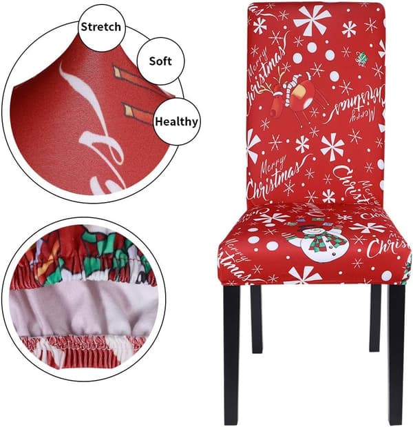 Jule Stretch Stolstoltrekk Sett med 4 - Moderne Elastiske Stolstoltrekk