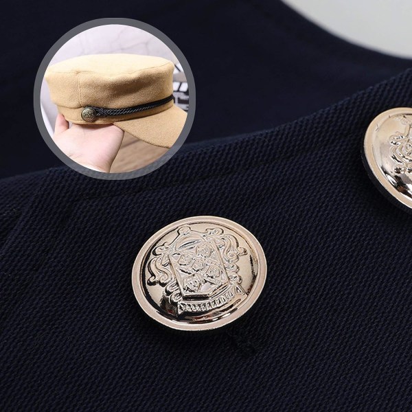 25 mm set med 12 retro metalldekorativa knappar för kostym eller kappa