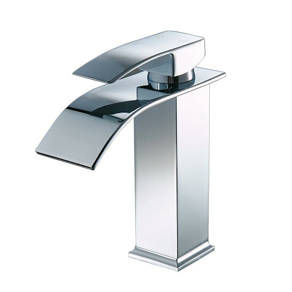 Bassängkran, kopparventilkropp, vattenfallskran, handfat, upphöjd
