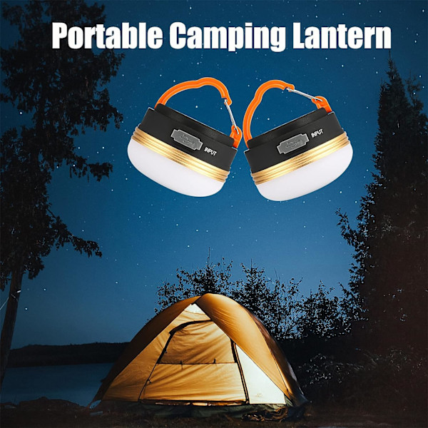 Camping Lykta [2 Pack] Uppladdningsbara Batteri Tältlampor, Vatten