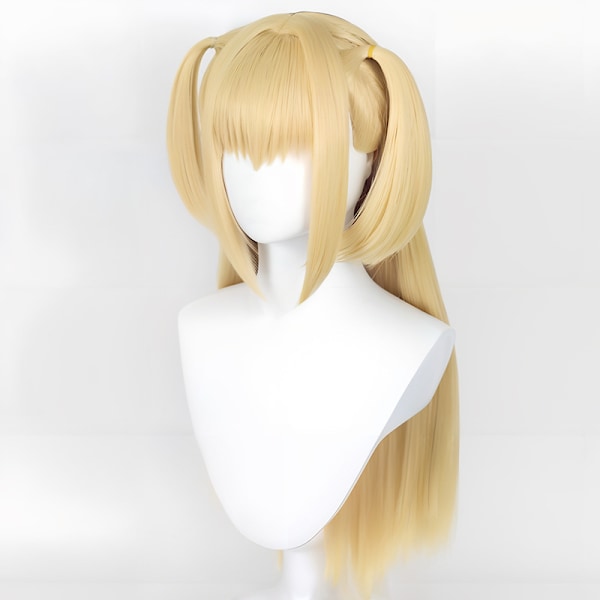 Misa Amane cosplay parykk anime Death Note cosplay「hsiu」fiber syntetisk