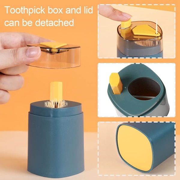 3PCS Tandpetarehållare, Automatisk Tandpetarehållare Dispenser, Toot