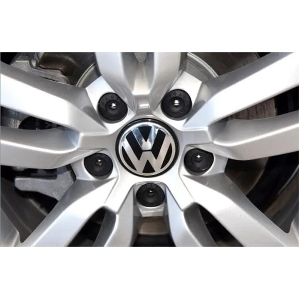 4-Pak - Volkswagen VW Navkapsler / Hjulnavs-emblemer - Bil Sølv