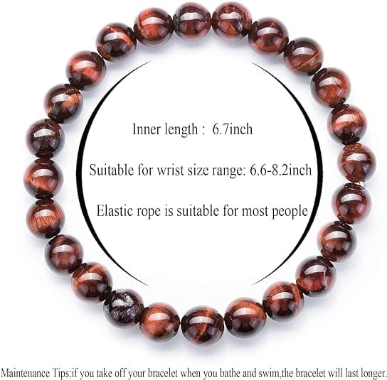 Tigerøye vulkansk steinperle armbånd