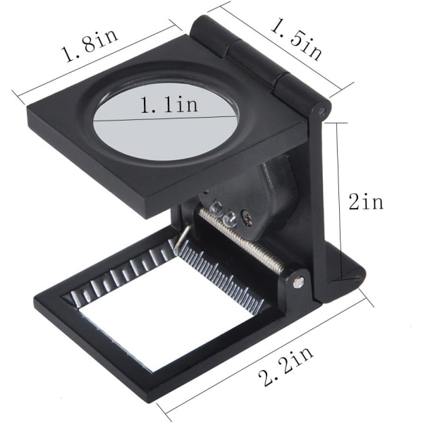Tygförstoringsglas - LED 10X Lins Fällbart Stativ Tyg Tyg Squa