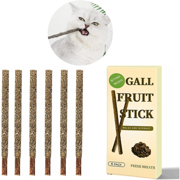 6 Matatabi Catnip Sticks, Naturliga Kattleksaker, Kattgodis, Tandvård