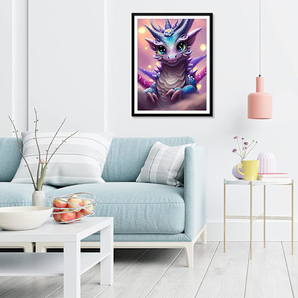 Aikuisten timanttimaalaus, Baby Dragon Diamond Painting 5D Full Drag