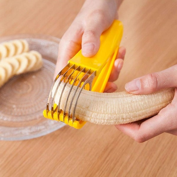 Bananslicer, rustfrit stål frugt- og grøntsagssalat skræller