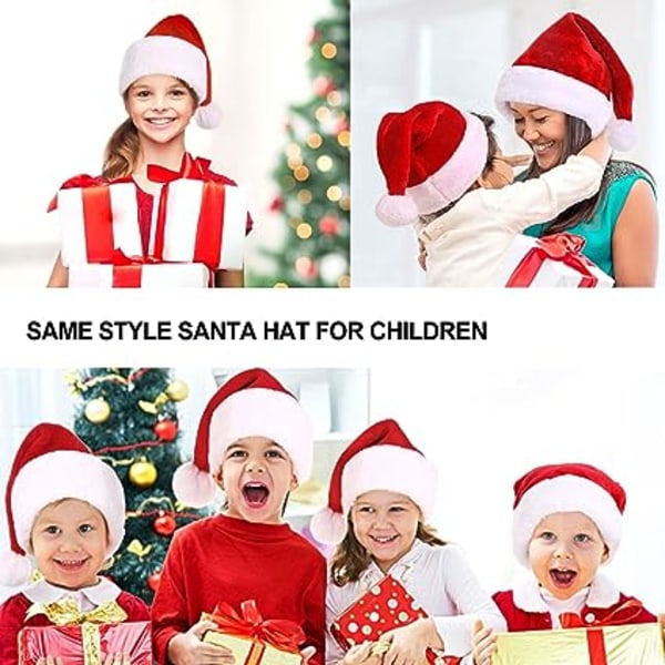 1 st Santa Hat Santa Claus Hat Vuxna Plus Size Deluxe Plysch Santa