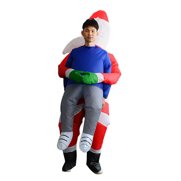 Uppblåsbar vuxen tomtekostym tomte halloween kostym