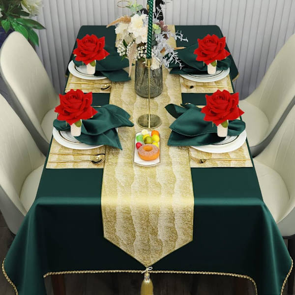 Kunstblomst Servietringe (Rød) 6 stk. Bryllupsreception Dekoration