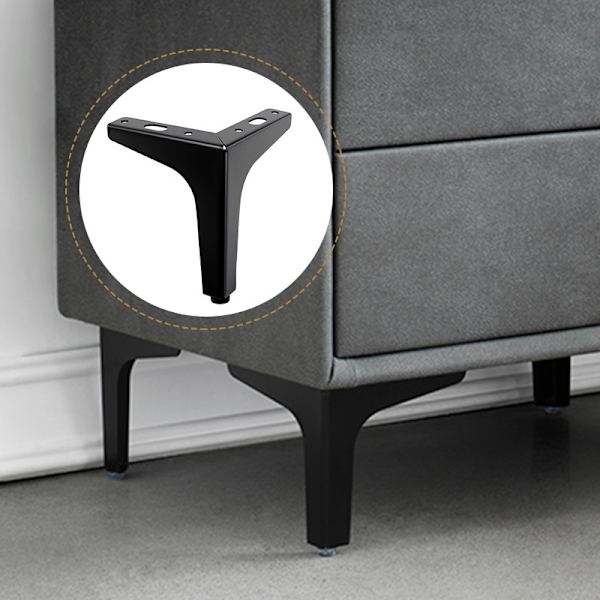 4 stk. 15 cm sorte metalmøbelben - til skab, sofa, kaffebord