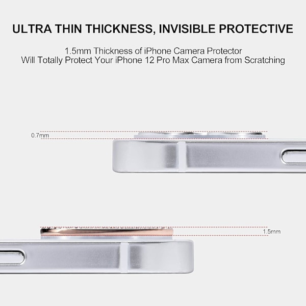 Bling Kamera (Rose Gold) Bakbeskytter for iPhone 12 Pro Max Cam
