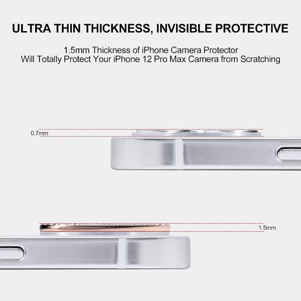 Bling kamera (roseguld) rygbeskytter til iPhone 12 Pro Max Cam