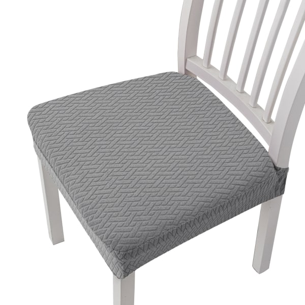 Lys grå, T-formet, lang rutete jacquard stoltrekk, så
