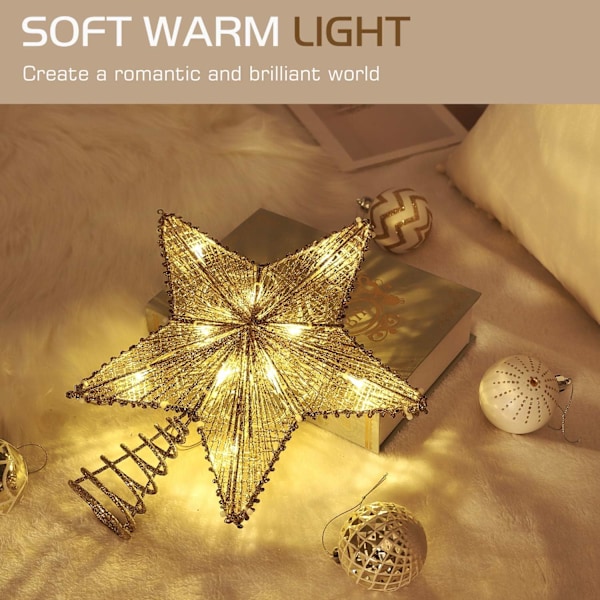 Wire Star Juletræ, Pentakelformet Lampe med Spiral Base a