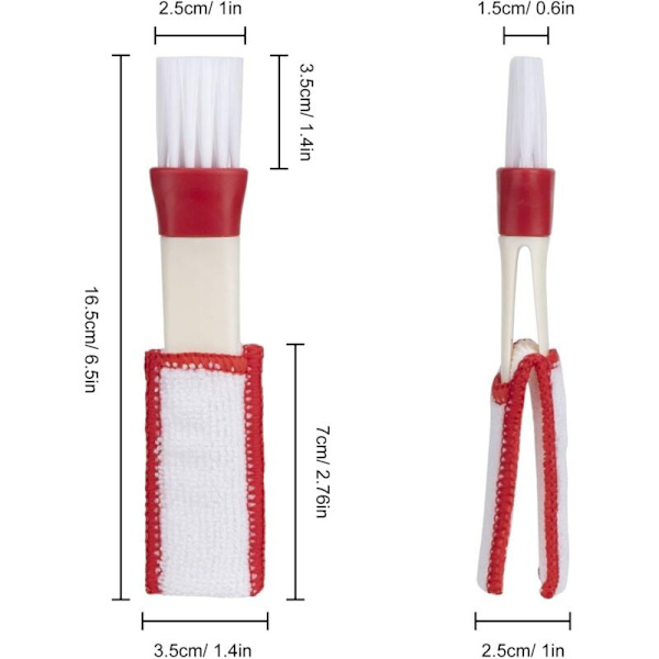 2 st Bil Luftventil Rengöringsborste Mikrofiber Rengöringsmedel för Fönsterluckor