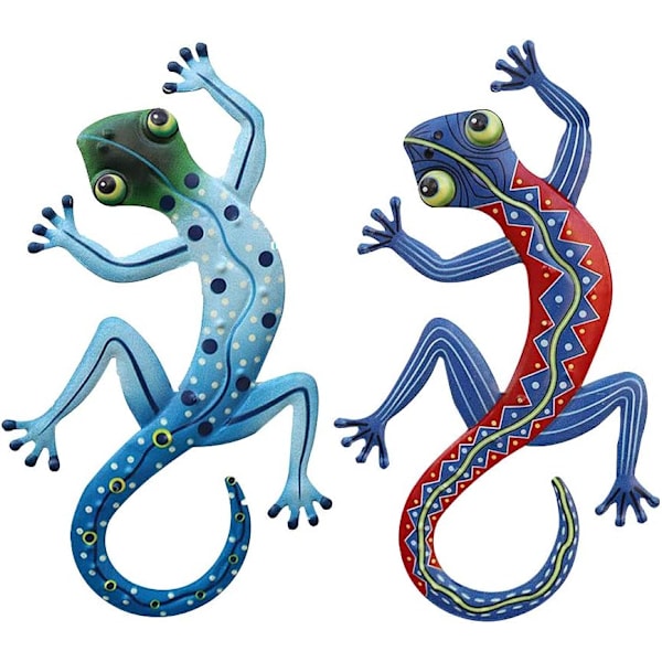 Gekko Salamanderi -metalli Gekko Seinäkoriste, 16,5 * 29 Cm Gekko