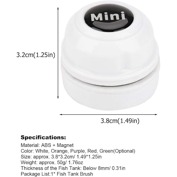 Akvarie Rengøringsfisk Tank Glasrenser Mini Bærbar Holdbar Pl