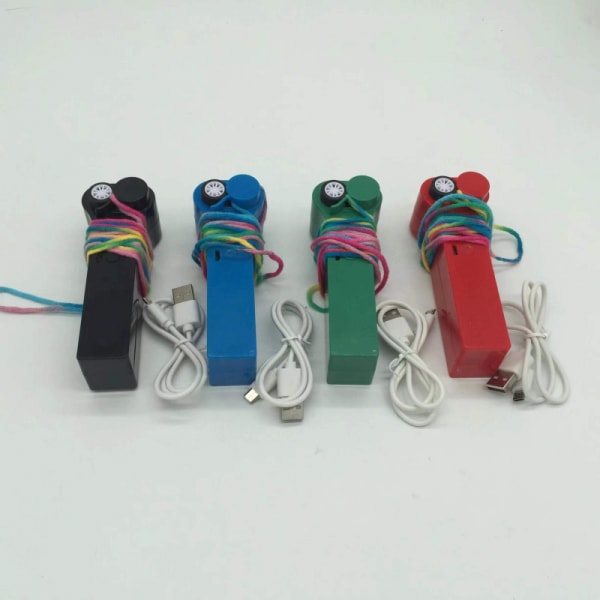 (Rød) Zipstring Rope Propeller Launcher Morsom Elektrisk Streng Cont