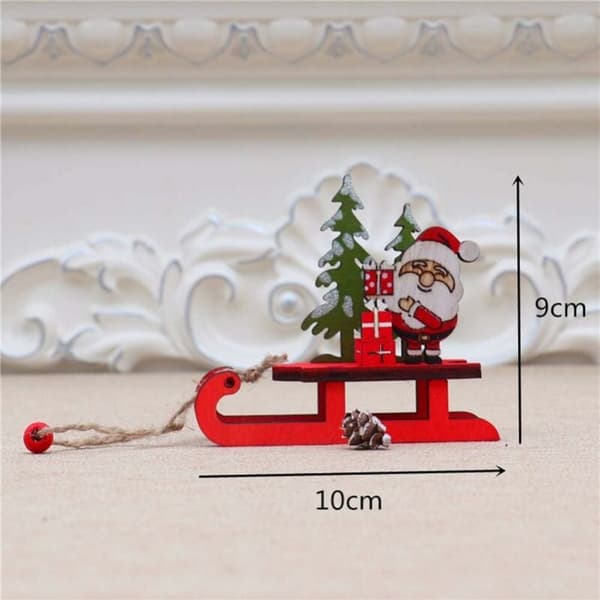 Julslädedekorationer, tomte, snögubbe, älg, bordsdekoration, mini