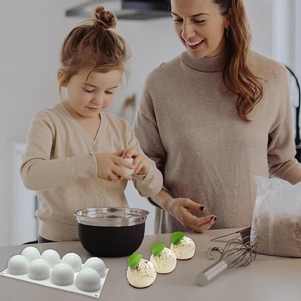 3D sfærisk silikonform, halvsirkulær sfærisk kuleform, pa