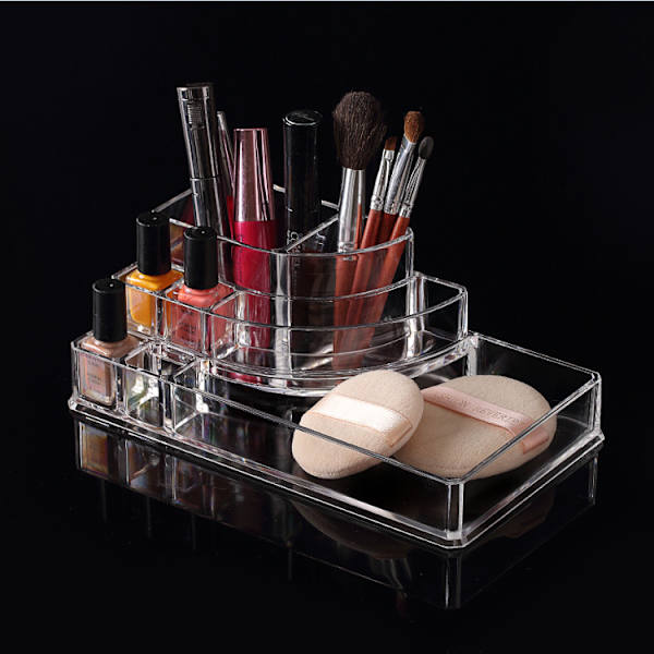 17,5 * 9,4 * 6,5 cm stort makeupskab, polystyren, transparent