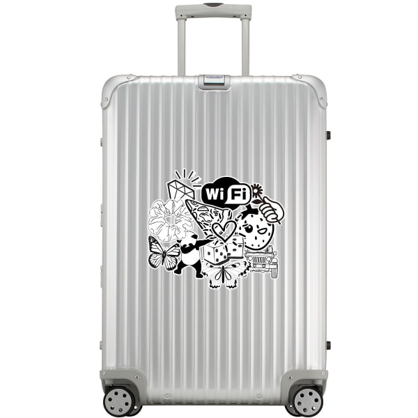 50 nya svarta och vita VSCO-stil bagagedekaler super vattenproffs