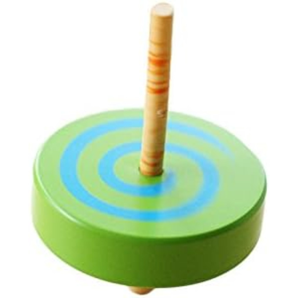 2-delad träsnurrande topp gyroskop peg-top med handtag och pul