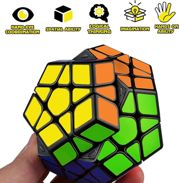 (Svart) Megaminx-kub, Dodekaeder Speed Puzzle Cube 3x3, Magi