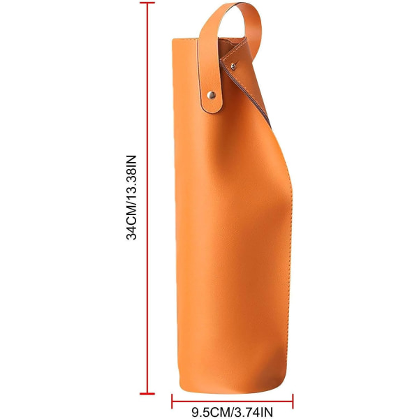 Vinväska, PU-läder 750 ml enkel flaska väska med handtag, W