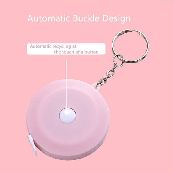 8 st Mini Portabel Retractable Linjal Nyckelring Måttband