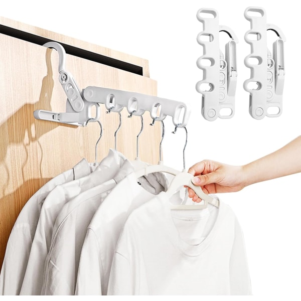 (2 pcs) Folding Clothes Drying Rack with 5 Holes,Clothes Airer In