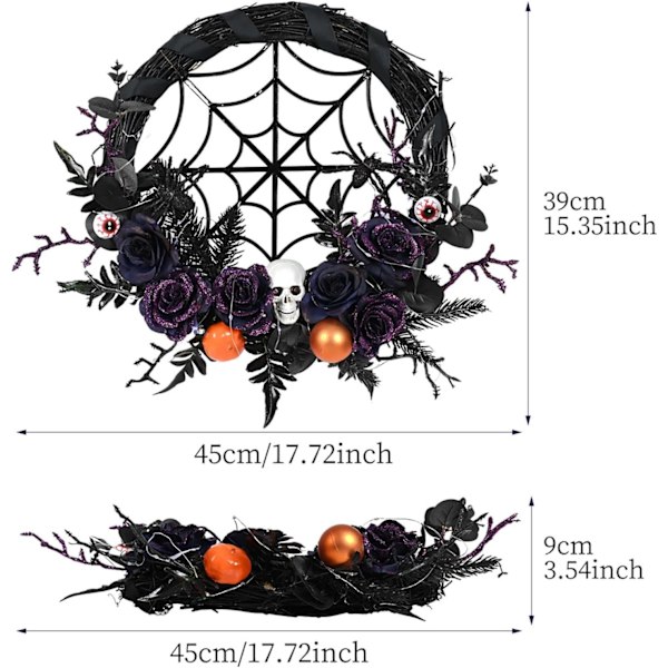 1 kpl Halloween-seppeleet etuovelle - Tekokallo ruususeppele