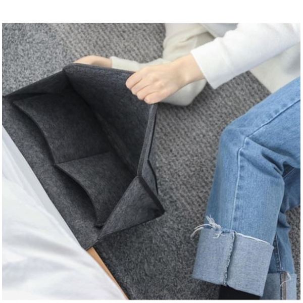 （Mørkegrå）Tom Lomme Sofa Bed Filt Opbevaringspose Sengeside Organiser