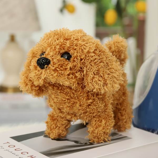 Plys elektrisk hvalpesimulering kæledyrshund kan gå, bamse hund, chil