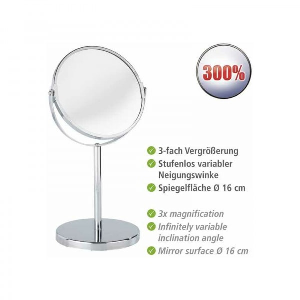 Lupe x3, lupe på stativ, diameter 16 cm, stål, 18,5x34,5x15 cm,